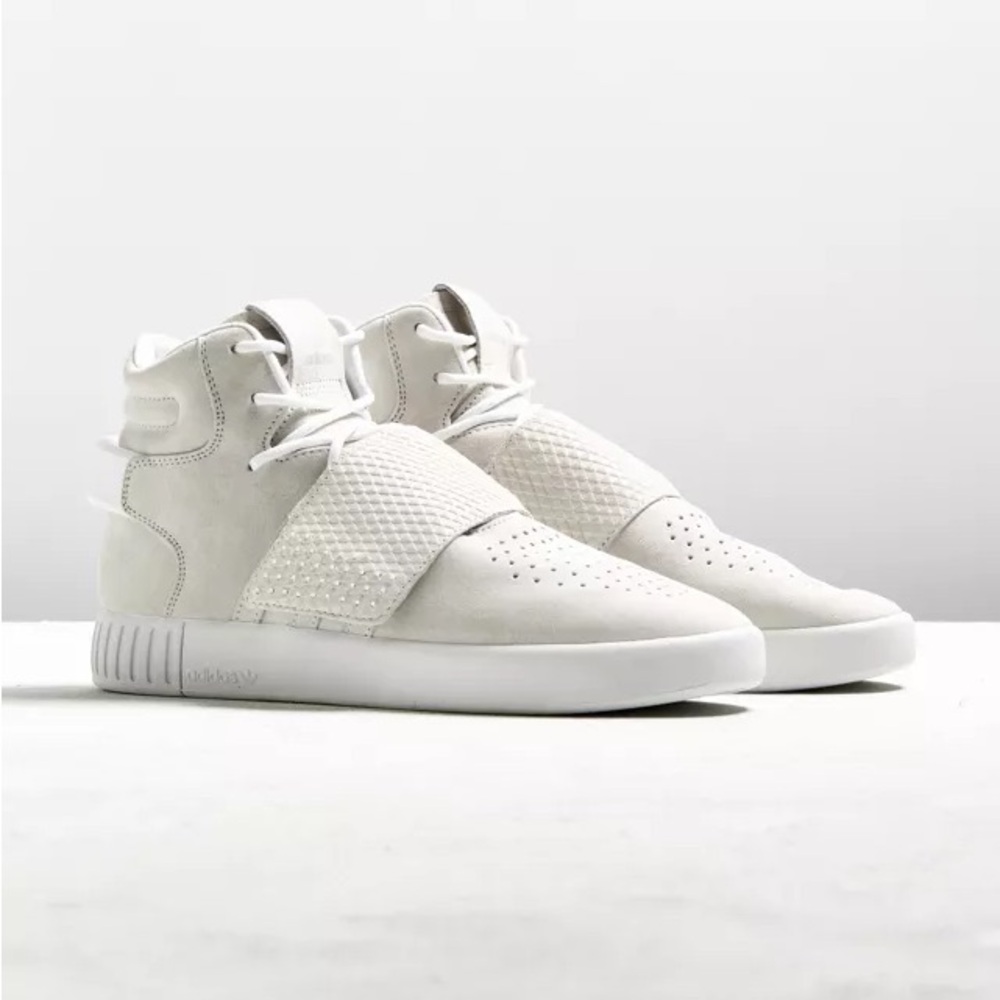 Adidas White Tubular Invader Strap, Size 10, BB5038